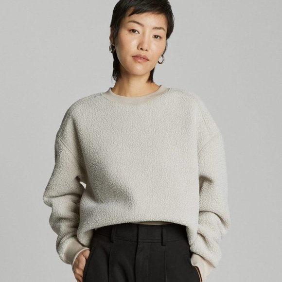 Everlane Sweaters - Everlane Teddy Oversized Fleece Pullover Crewneck Sweater Small